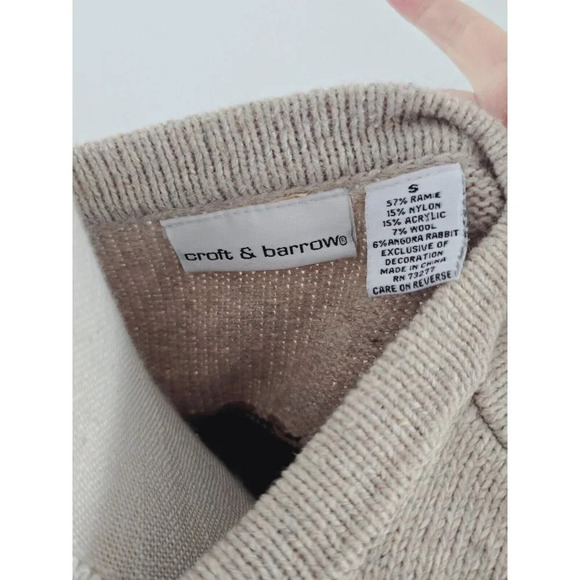 Croft & Barrow Fall Leaves Angora Wool Grandma Core Patchwork Cardigan Sweater S - Picture 10 of 12